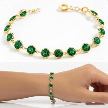 Imagem de Pulseira Feminina Ouro 18k 18cm E Zircônias 5mm - S.Demór Jóias