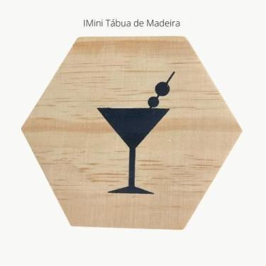 Imagem de Tábua mini hexágono com a imagem Taça de Drink" - Seabra Home