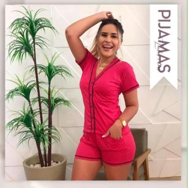 Imagem de baby dool feminino de algodão - pijamas linhas e tons, Pink, P