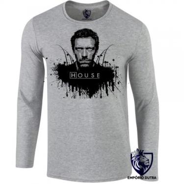 Imagem de camiseta manga longa Infantil até Plus size Dr. House pintado - Empóri