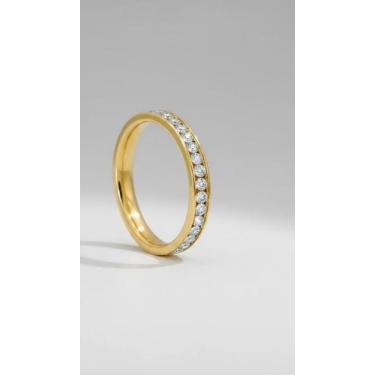 Imagem de Anel Aliança Ouro 18k com Zircônia 3mm - Congratulations Store