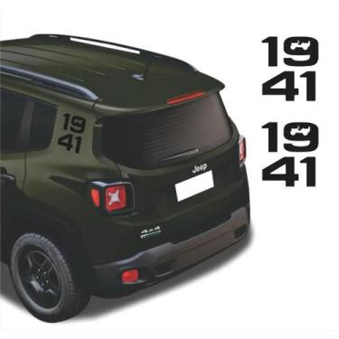 Imagem de Kit Adesivos 1941 Lateral Jeep Willys Renegade 2025 Preto - Resitank, 