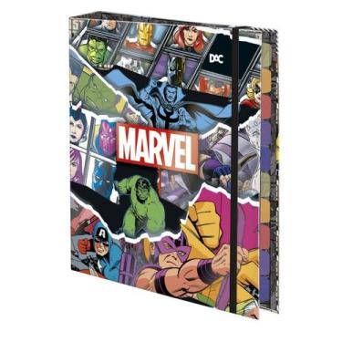 Imagem de Fichário Universitário Caderno Argola Marvel com Elástico - DAC