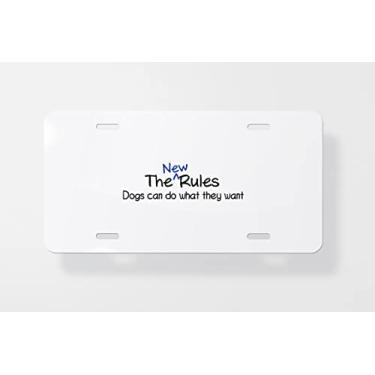 Imagem de Capa para placa de carro The New Rules Dogs Can Do What They Want - Capa para placa de carro - Capa de moldura para placa de carro - 15 x 30 cm