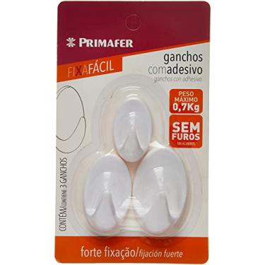 Imagem de Atlas - Gancho Oval Plástico Adesivo de Fita Dupla-Face Suporta Até 700g, Cartela com 3 Peças na Cor Branca