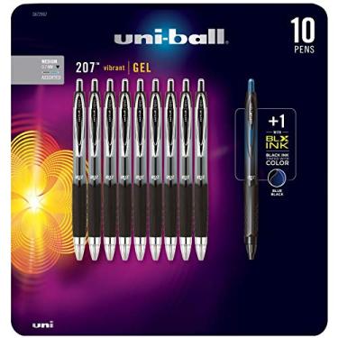 Imagem de Caneta de tinta de gel retrátil Uni-Ball Signo 207, 0,7 mm, ponta média (10)