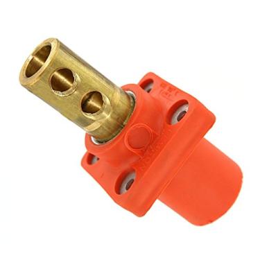 Imagem de Leviton 16R21-UO 16-Series Taper Nose, 90 graus, receptáculo de painel macho, conector tipo cam, laranja