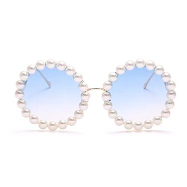 Imagem de Óculos de sol redondos pérola óculos femininos de luxo designer óculos masculinos femininos grandes armações sombras óculos vintage uv400,3, mostrar como fotos