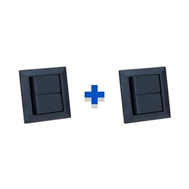 Imagem de Kit Espelhos de Tomadas Duplo Chanfrado com 2 Interruptores COR:PRETO