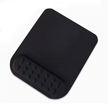 Imagem de Mouse Pad, mouse ergonômico com massagem convexa descanso de pulso de silicone e base antiderrapante, mousepad para alívio da dor no computador laptop, 23 cm x 21 cm, preto