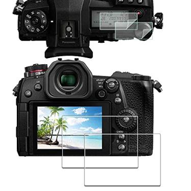 Imagem de Protetor de tela para Panasonic LUMIX G9 + protetor superior [pacote com 2 + 2], vidro temperado iDaPro