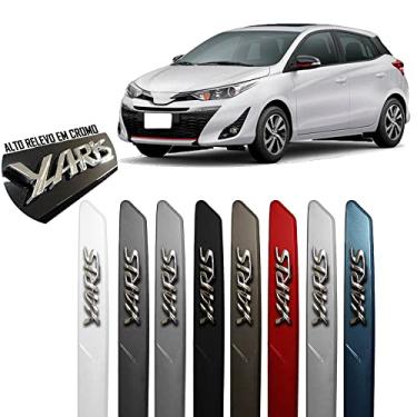 Imagem de Jogo Friso Lateral Pintado Yaris Escrita Cromado Alto Relevo (Prata PREMIUM)
