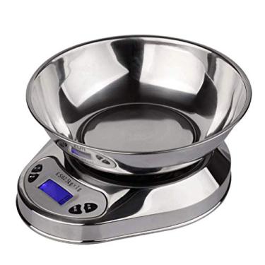 Imagem de balanças de cozinha com tigela g balança digital de aço inoxidável 0,1 g de cozimento eletrônico de alimentos precisos chamado pequena cozinha 5 kg