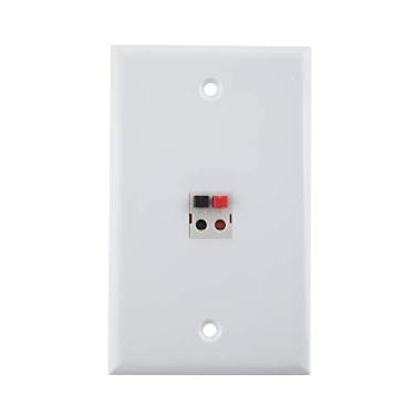 Imagem de Teninyu – Placa de parede com 6 portas e alto-falante Jack para alto-falante de uma única gangue, placa de parede para home theater – branca, Branco, 1-Port