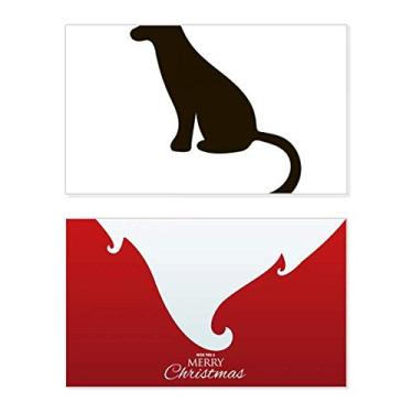 Imagem de Black Cat Cute Animal Portrayal Holiday Merry Christmas Cartões de parabéns Mensagem de Natal