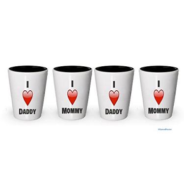 Imagem de Copos de shot I Love Daddy And Mommy - Casal (4, casal)