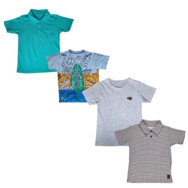 Imagem de Kit 2 Polos 2 Camisetas Marisol Play Infantil Menino