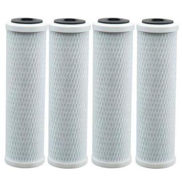 Imagem de Kit 4 Refil Filtro 9.3/4 Carbon Block Carvão Ativado Carcaça