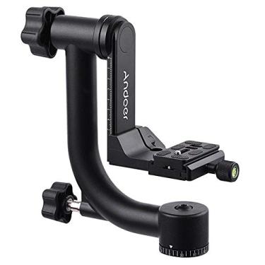 Imagem de Andoer Cabeça cardan resistente cabeça de tripé gimbal com placa de liberação rápida Arca Swiss cabeça de gimbal de liga de alumínio DSLR Carga máxima 13,6 kg/13,6 kg