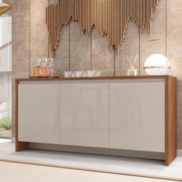 Imagem de Balcão Buffet 3 Portas 1 Gaveta Madrid Casa D - Cedro/Off White