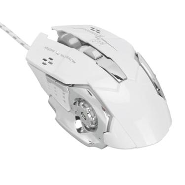 Imagem de Mouse Para Jogos Com Fio, Mouse Para Jogos Para PC, Mouse Para Computador, Mouse Ergonômico, Mouse óptico Com Luz De Fundo Rgb, 6 Botões Programáveis, Mouse Para Laptop(Branco)