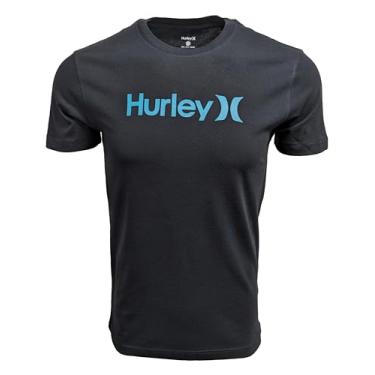 Imagem de Hurley MTS0023680 Camiseta masculina One and Only Outline, Preto/azul-petróleo, P
