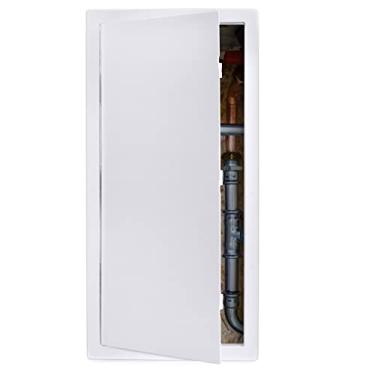 Imagem de PNKKODW Painel de acesso de encanamento para drywall de plástico 35,5 x 73,4 cm, painel de acesso de parede removível, articulado no teto, articulado, durável, branco