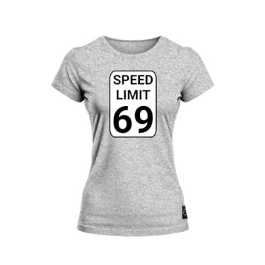 Imagem de Baby Look T-Shirt Algodão Premium Estampada Speed Limited Cinza P