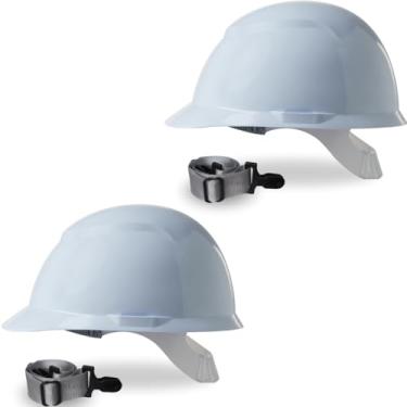 Imagem de Kit 2 Capacete Camper C/Jugular Segurança Epi Obra Pedreiro (Branco)