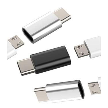 Imagem de Adaptador micro USB fêmea para USB C macho (pacote com 3) compatível com Samsung Galaxy Note 10 S21 S20 Google Pixel 5XL Ipad Pro Air4 LG Ultra Z Flip Android cabo de carregamento para porta tipo C