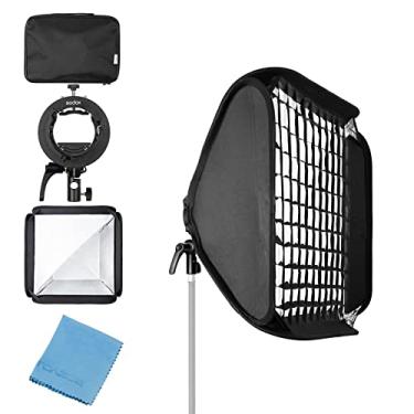Imagem de Godox Softbox de grade de 60 x 60 cm com suporte S2 S-Type Speedlite Bowens Mount para Godox V1 Series, AD200Pro, AD400Pro, V860II, TT350 Series Flash Speedlites