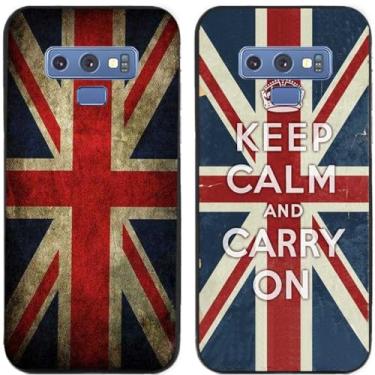 Imagem de 2 peças Keep Calm Carry On Retro Bandeira do Reino Unido impressa TPU gel silicone capa de telefone traseira para Samsung Galaxy (Galaxy Note 9)