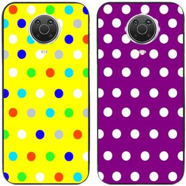Imagem de 2 peças amarelo roxo colorido bolinhas impressas TPU gel silicone capa de telefone traseira para Nokia todas as séries (Nokia 6.3)