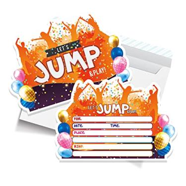Imagem de shupai Convites de aniversário de salto (30 convites + 30 envelopes), artigos de festa de aniversário, festa de salto, decorações de festa de salto, convites de aniversário infantil-027