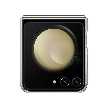 Imagem de SAMSUNG Capa para celular Galaxy Z Flip5 Flipsuit, capa protetora transparente com cartões interativos intercambiáveis para combinar com a tela, versão dos EUA, EF-ZF731CTEGUS, transparente