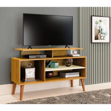 Imagem de Rack para Tv até 42 Polegadas Pés Madeira Retrô Lyon Naturale