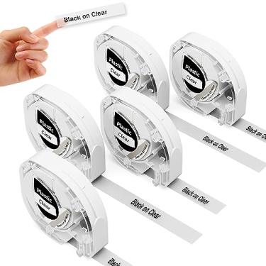 Imagem de Phomemo Fita transparente para etiquetadora P12, compatível com Phomemo P12 e P12-Pro, substituição de fita P12 para refis de etiquetadora Dymo, funciona com fabricante Dymo LetraTag 200B LT-100H,