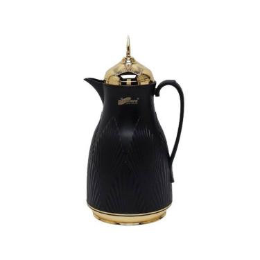 Imagem de Garrafa Térmica Árabe Café Chá 1 Litro Preto a Vácuo DayDays Luxo