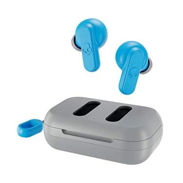 Imagem de Skullcandy Fones de ouvido intra-auriculares Dime sem fio, bateria de 12 horas, microfone, funciona com dispositivos iPhone Android e Bluetooth - cinza/azul
