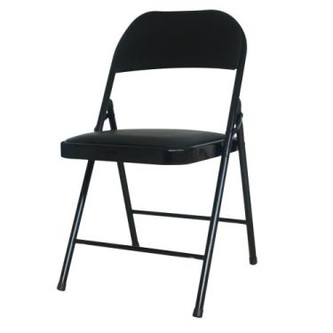 Imagem de Cadeira Dobrável Bar Restaurante Almofadada Ferro Aço Preta - Waw Desi