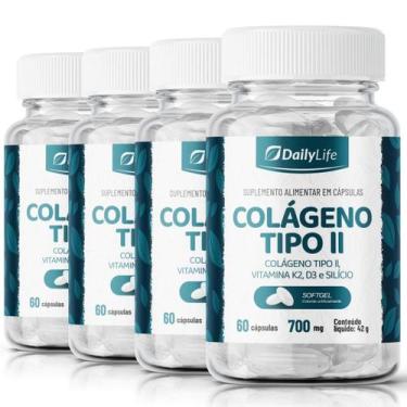 Imagem de kit 4x Colágeno Tipo 2 Softgel 30 cápsulas 700 mg K2 D3 Óleo De Girass