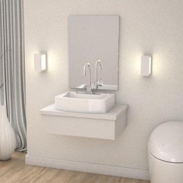 Imagem de Conjunto Bancada para Banheiro com Cuba Aria Rt41 e Espelheira 601W Me