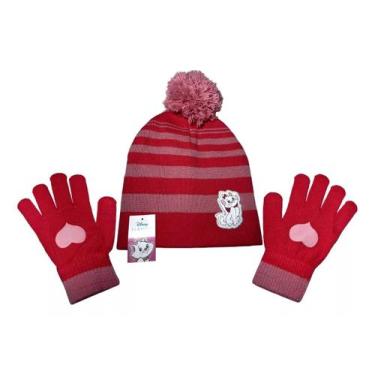 Imagem de Kit Inverno Infantil Touca E Luvas Gata Gatinha Marie - Disney