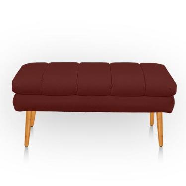 Imagem de Puff Aparador Estofado Italy Decorativo Veludo - Bem Rylex, marsala