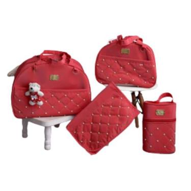 Imagem de Bolsa Maternidade Com Trocador De Fraldas - BabbyMania, Vermelho
