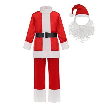 Imagem de yolsun Fantasia infantil de Papai Noel, fantasia de Natal de monstro verde para meninos e meninas, vestido de festa de Natal