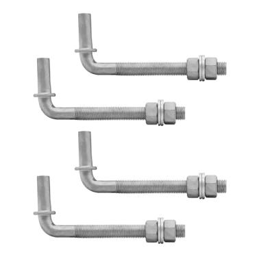 Imagem de Pacote com 4 dobradiças de portão J-Bolt de 15 cm, dobradiça de portão de cerca de corrente KINNAN J-Bolt com pino de dobradiça macho de 5/20.3 cm, dobradiça de poste J-Bolt de aço galvanizado,