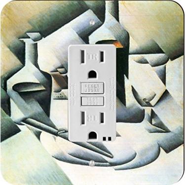 Imagem de Rikki Knight 2939 GFI Single Juan Gris Art Still Life with Bottles & Knives Design Light Switch Plate