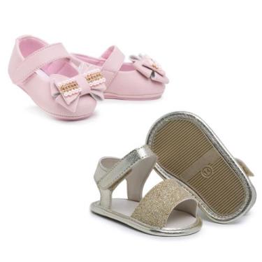 Imagem de Kit Tênis Feminino + Sapatinho Bebê Infantil Menina Kids - Skalvin, Sa