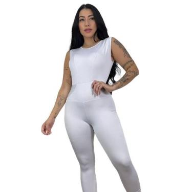 Imagem de macacão feminino leg suplex academia e ginástica - TB modas, Branco, M